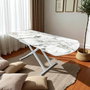 Hanah Home Mesa de Comedor Extensible Yan Yari Oval - Mármol Blanco